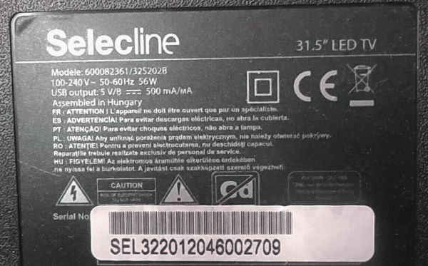TP.MS3663S.PB818 - Display V320BJ8-Q01 (CX315DLEDM) Selecline 600082361/32S202B - immagine 5