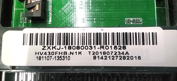 HK.T.RT2841P638 - Display HV430FHB-N1K - Inves LED4318 Smart DLED TV - Imagen 3