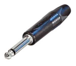 CONECTOR JACK MACHO 2 POLOS 6.35mm. AUDIO MONO NEGRO