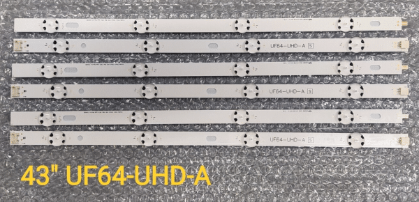 LOTE COMPLETO 3 TIRAS LED 43" UF64-UHD-A